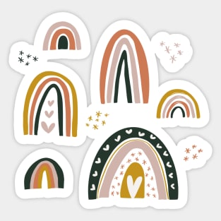 neutral rainbow pattern Sticker